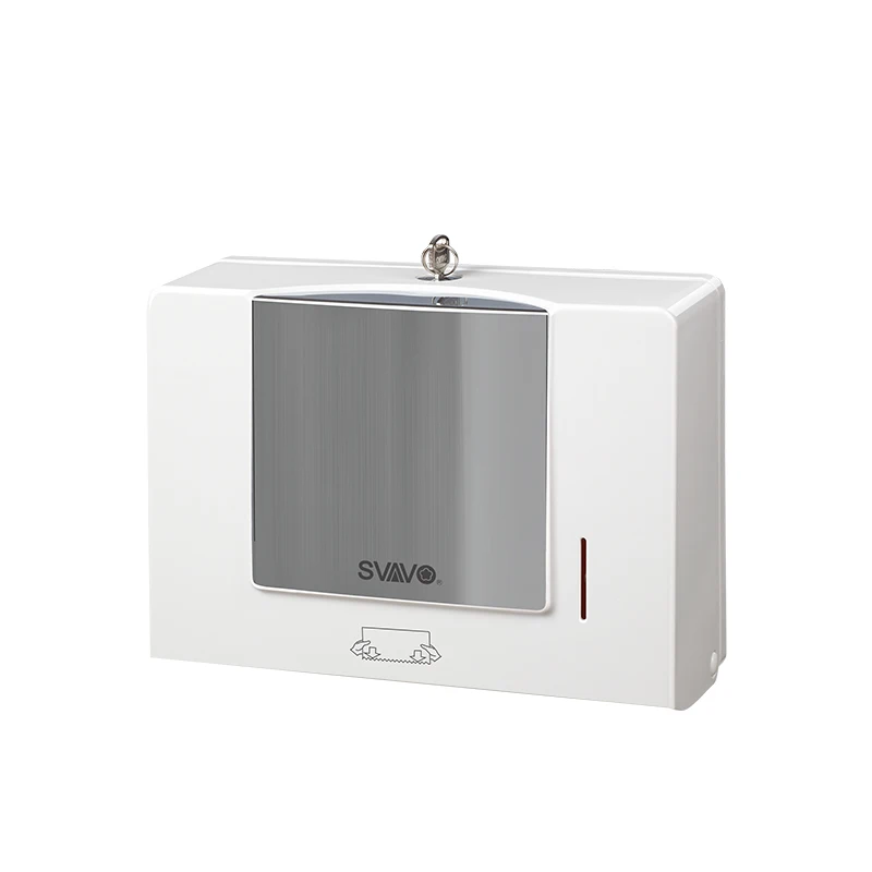 

SVAVO Hand Paper Towel Dispsenr Wall Mounted ABS Waterproof Kitchen Paper Holder with Locking for Bathroom Toilet
