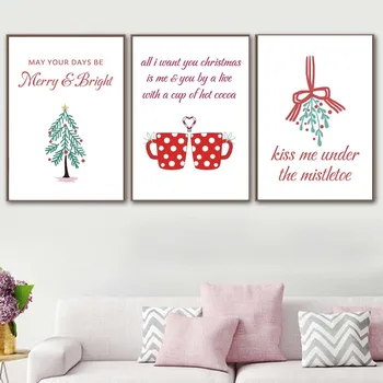 

Merry Christmas Posters Prints Happy Festival Quotes Canvas Painting On The Wall Living Kids Room Home Decor Christmas