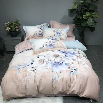 

Queen King Blossom Snow Man Duvet Cover set Premium Brushed Cotton Soft Warm Bedding set Bed sheet Comforter Cover Pillow shams