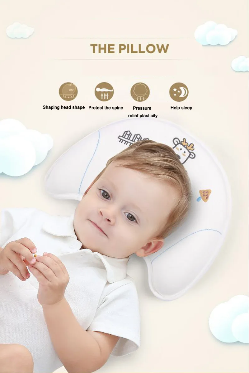 Baby Pillow Memory Foam Newborn Nursing Pillow 0-2 Years Safety Odorless Baby Pillow Cartoon Print Bedding Infant