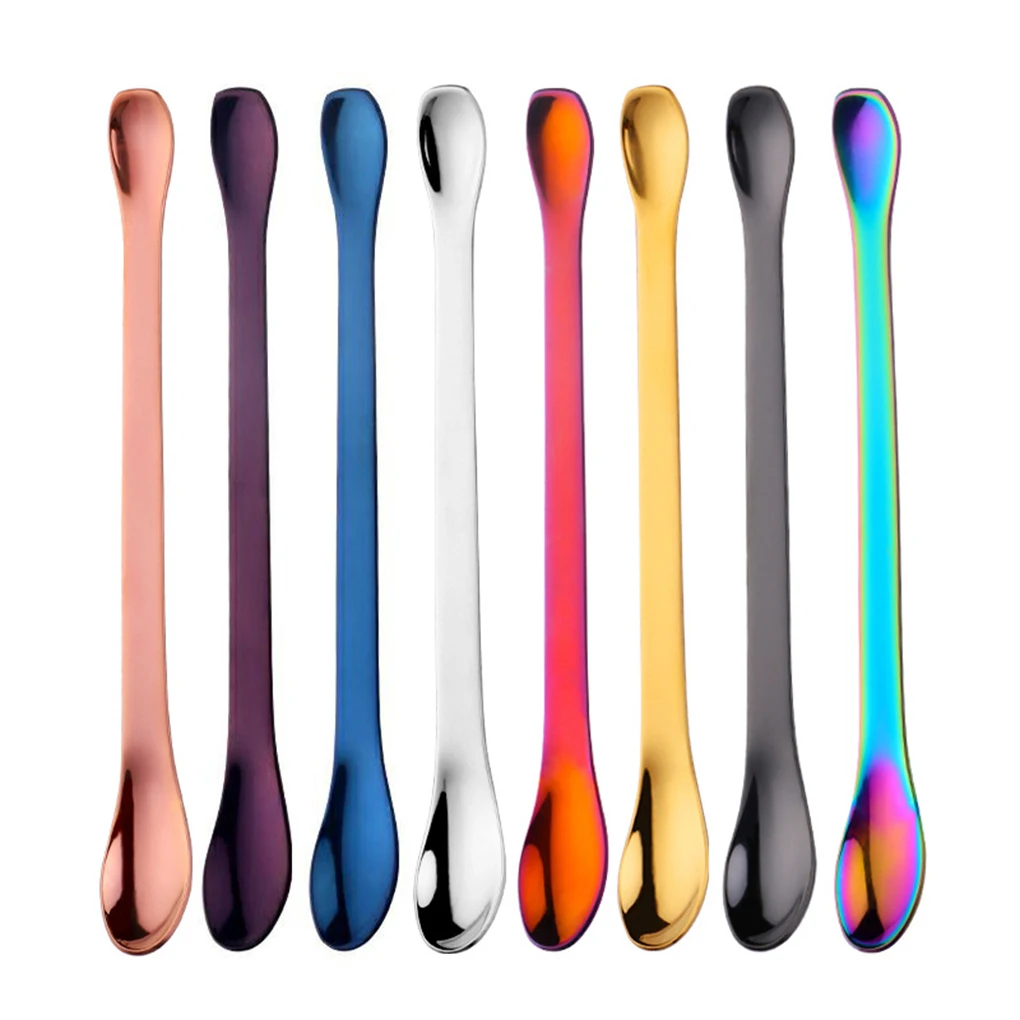 Fenkicyen Stainless Steel Coffee Scoope Long Handled Spoons Cold Drink Fruit Ice Cream Dessert Tea Spoon Drinking Scoope Tools