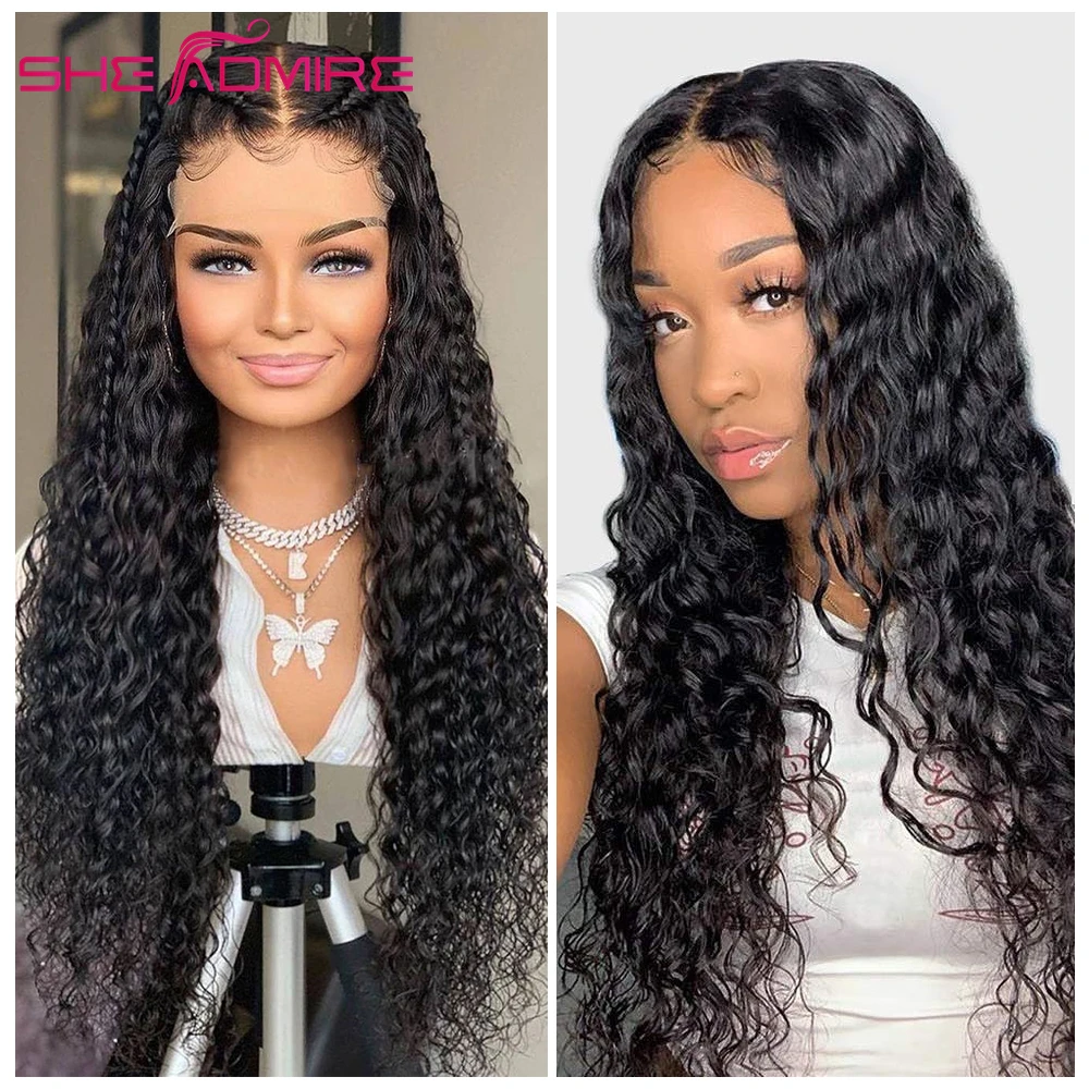 Water Wave Lace Front Human Hair Wigs 13X6 HD Lace Frontal Wig Brazilian Loose Deep Curly Human Hair Wigs Preplucked Closure Wig