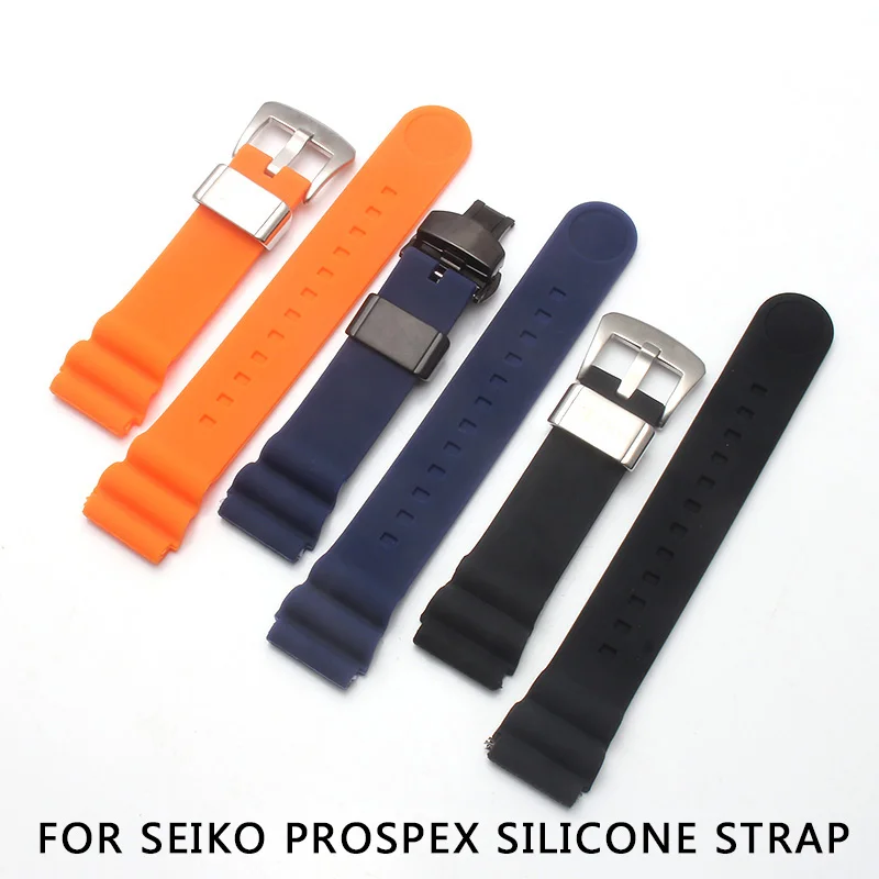 Ремешок HUXIE силиконовый для Seiko проспект спортивный резиновый браслет с