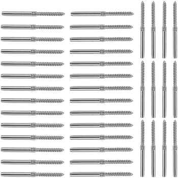

40 Pack Swage Lag Screws Left & Right for 1/8 inch Cable Railing System Stair Deck Wood Post Balusters Decking Hardware