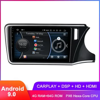 

10.2" IPS Android 9.0 Car Stereo For Honda City 2015 2016 2017 Carplay Radio FM WiFi GPS BT 5.0 DSP Audio Video Headunit No DVD