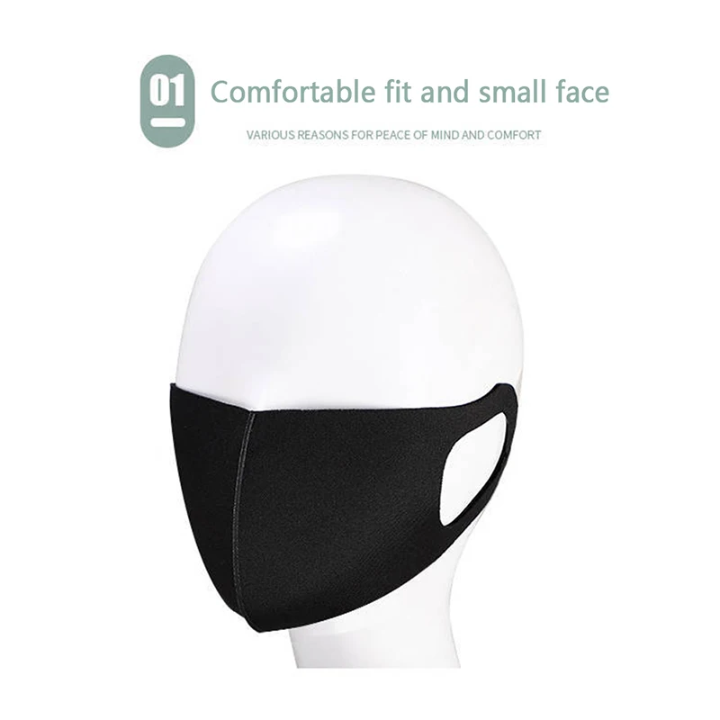 

1Pcs mouth face mask black mouth mask Anti Haze Dust Washable Reusable Dustproof Mouth-muffle Spring Summer Autumn Winter Mask