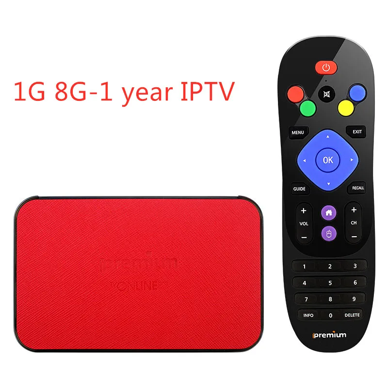 Procaja IP tv Лучший испанский Франция Арабский IP tv+ tv онлайн Android tv Box Amlogic S905X четырехъядерный 1G/8G BT 4,0 2,4G Wifi телеприставка - Цвет: 1G 8G-1 Year IPTV