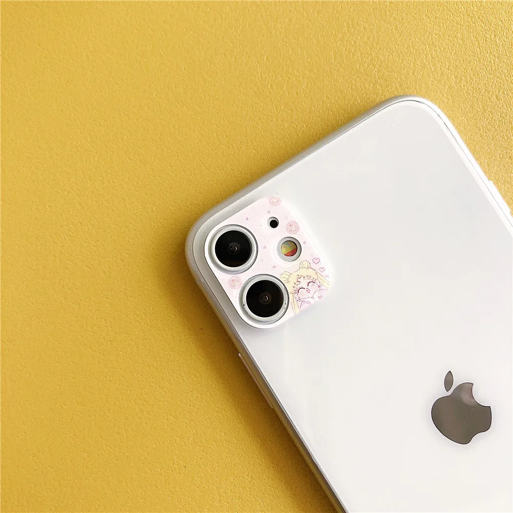 Фиолетовый Милый мультяшный чехол-пленка для объектива камеры для iphone11, забавная Защитная крышка для объектива камеры, ультратонкая Крышка для камеры - Цвет: Фиолетовый