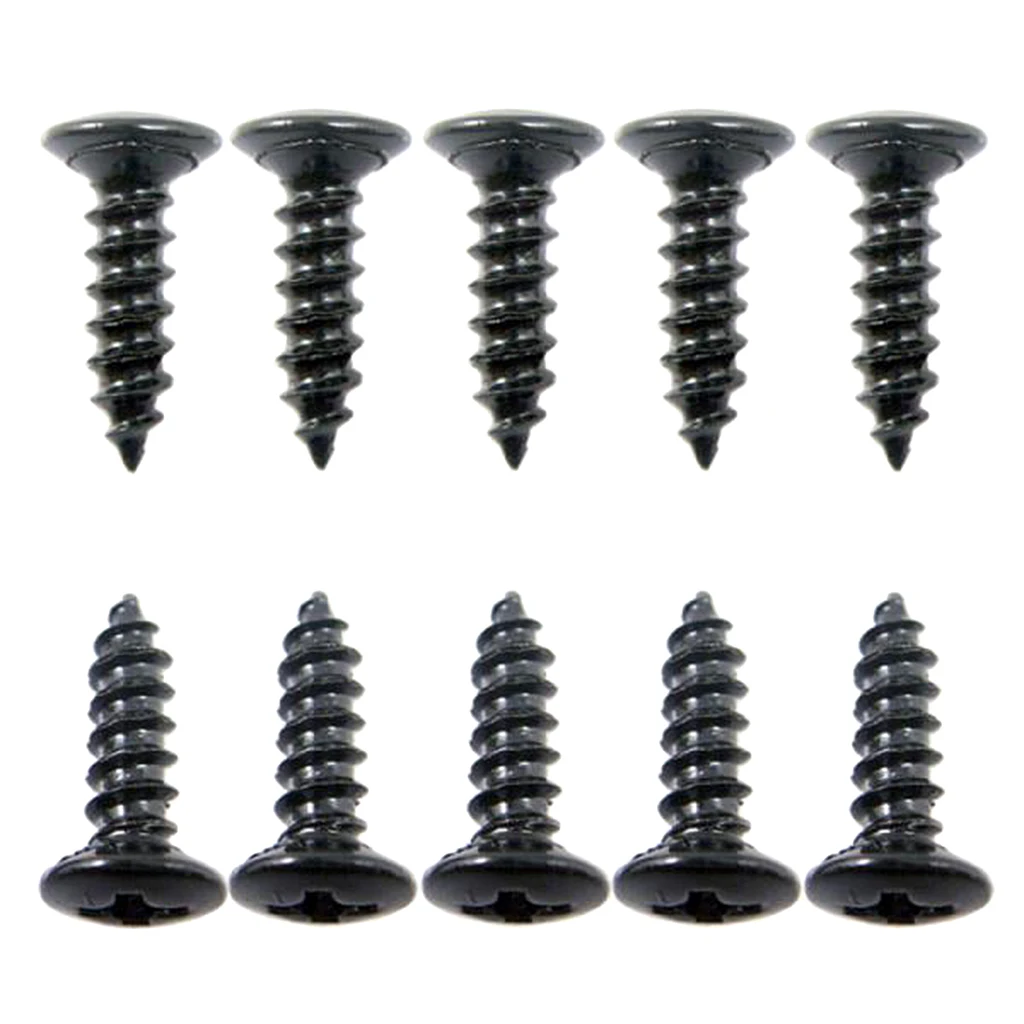 Set of 50 Pieces Pickguard Mounting Screws for Electric Guitar, Bass Accessory Black 12mm