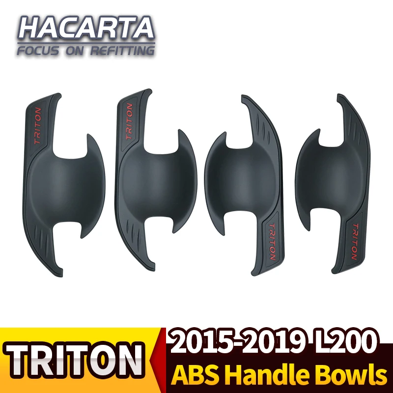 4 шт. 2019 для L200 черные вставки дверных ручек отделка triton Triton 2015 пикапа чаши с