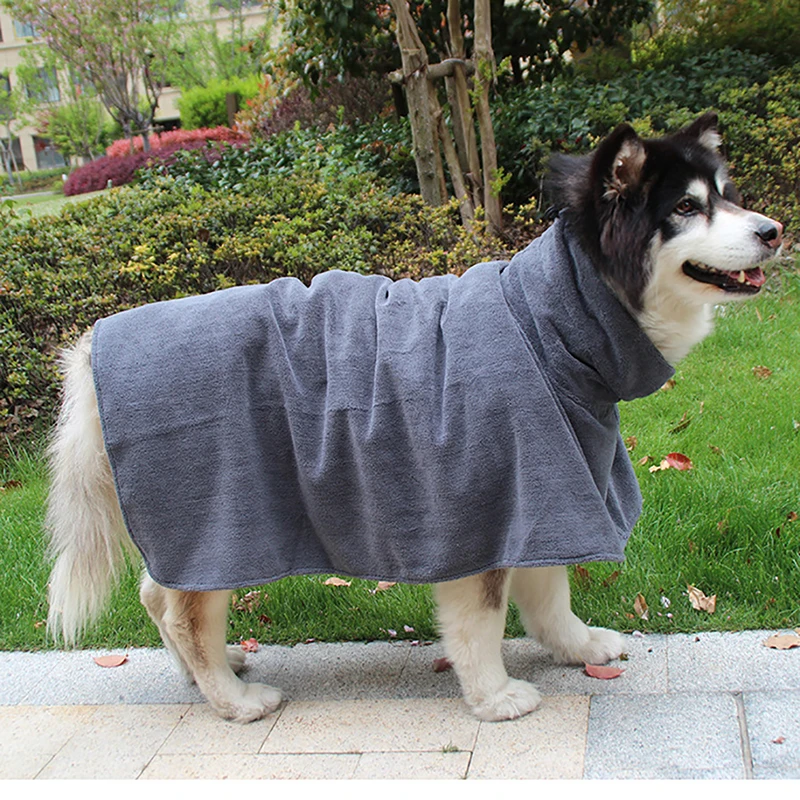 Dog Bathrobe XS-XL Pet Dog Bath Towel For Small Medium Large Dogs Polyester Super Absorbent Pet Drying Towel
