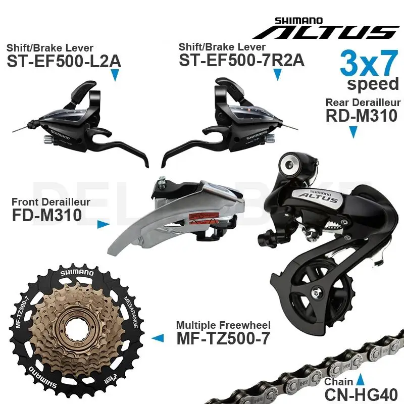 SHIMANO ALTUS ACERA 3x7 Speed Groupset include EF500 Shifters M310 M360 Front/Rear  Derailleur MF-TZ500 Cassette Sprocket Chain