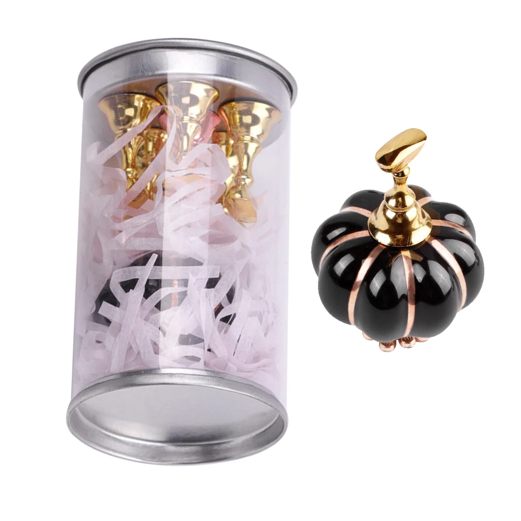 Magnetic Crystal Nail Art Practice Display Stand False Tip Holder Manicure & Box