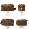 Contact's Crazy Horse Leather Cosmetic Bag For Men Toiletry Bags Male Makeup Pouch Vintage Travel Wash Storage Large Capacity 4