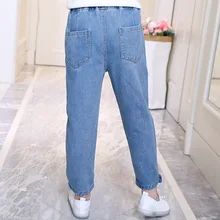 Штаны для девочек штаны для папы коллекция года, весенне-Осенние Новые Стильные Ковбойские мешковатые штаны детские свободные Весенние универсальные штаны в западном стиле