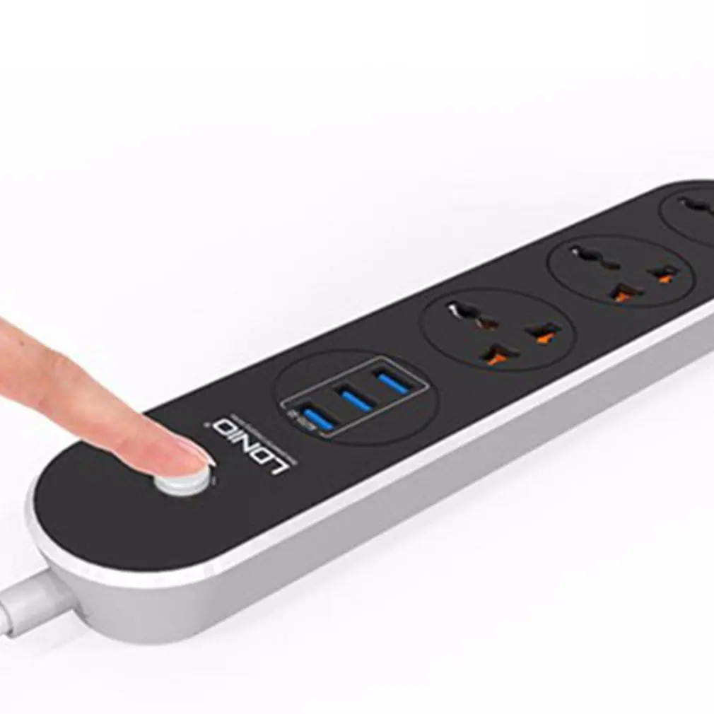 Многофункциональный 1,6 m power Srip с 3 usb портами удлинитель быстрое зарядное гнездо питания Домашняя электроника для ЕС/США/Великобритании