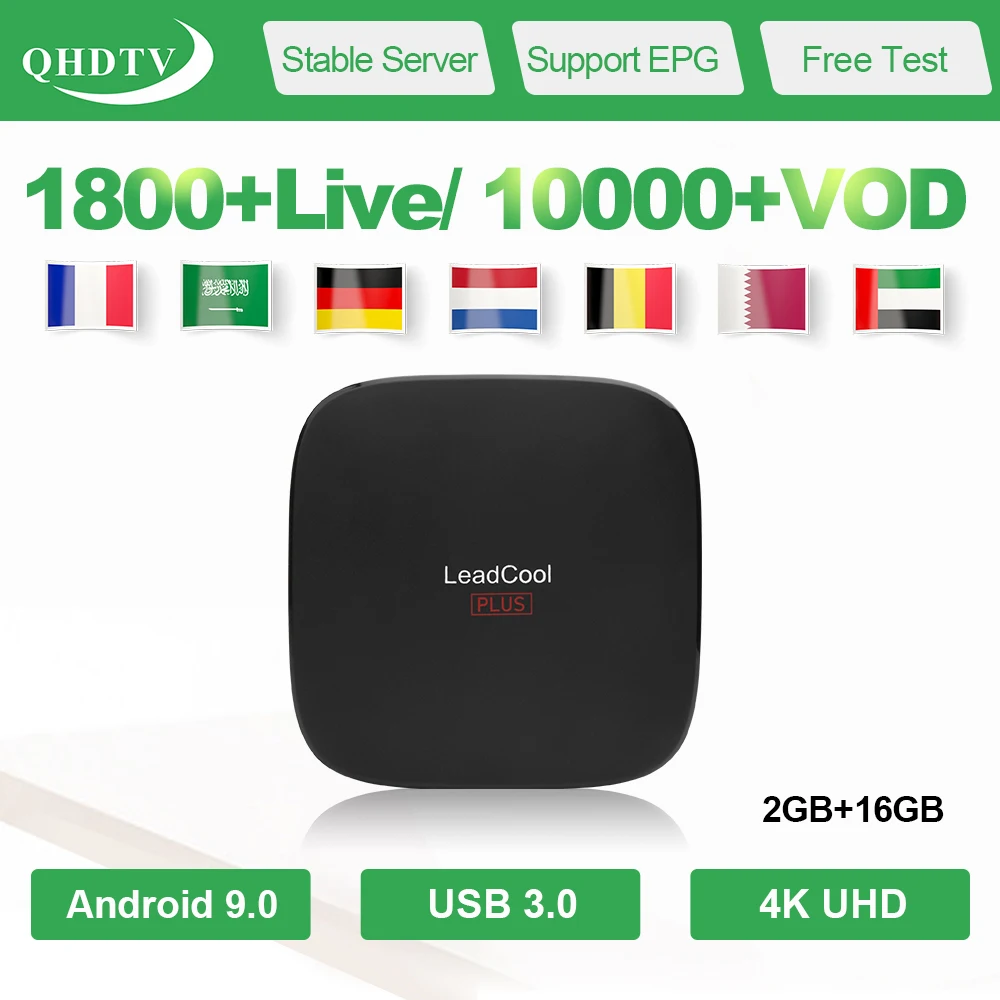 

IPTV Arabic France Android 9.0 IPTV box Leadcool Plus 4K RK3318 Quad-Core QHDTV IPTV Subscription 1 Year IPTV Spain Belgium