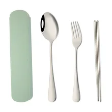 304 нержавеющая сталь Палочки для еды Ложка Вилка Портативный Ланч Пикник домашняя посуда набор подарок
