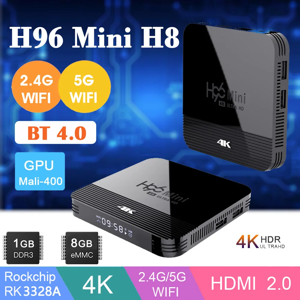 

smart tv box android tv Iptv H96 mini 3228A 2g 16g Android 9 box tv android box 2gb Bluetooth H96 MINI H8 smart tv set top box
