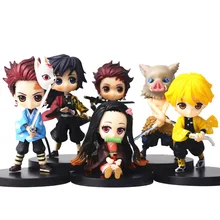 Фигурка дьявола клинок убийца демонов Nezuko Tanjirou Zenitsu Giyuu Inosuke Q Ver. Экшн-фигурка аниме Kimetsu no Yaiba, игрушечная фигурка