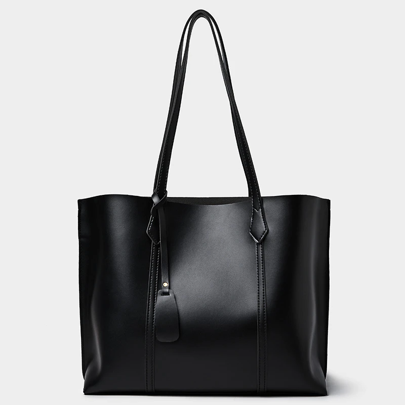 Bolso de mano cuero sintético para mujer, bolsa de hombro grande, de informal, de capacidad|Cubos| -