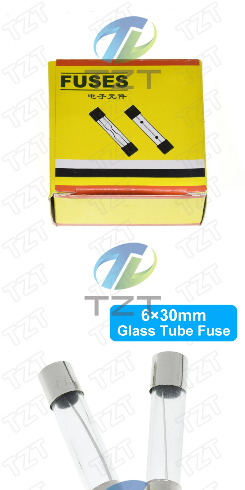 TZT 10PCS 6x30mm Flinke Glasrohrsicherungen 0,25A 0,5A 1A 1,5A 2A 2,5A 3A 3,15A 4A 5A 6A 7A 8A 10A 15A 20A 25A 30A 250V 6*30mm – Detail 1