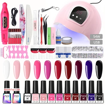 

PVOY Manicures Set Kit with Nail Lamp 7.3ML Gel Nail Polish Set Kit for Nail Art Design UV Gel Kit Tools For Manicures Nail Kit
