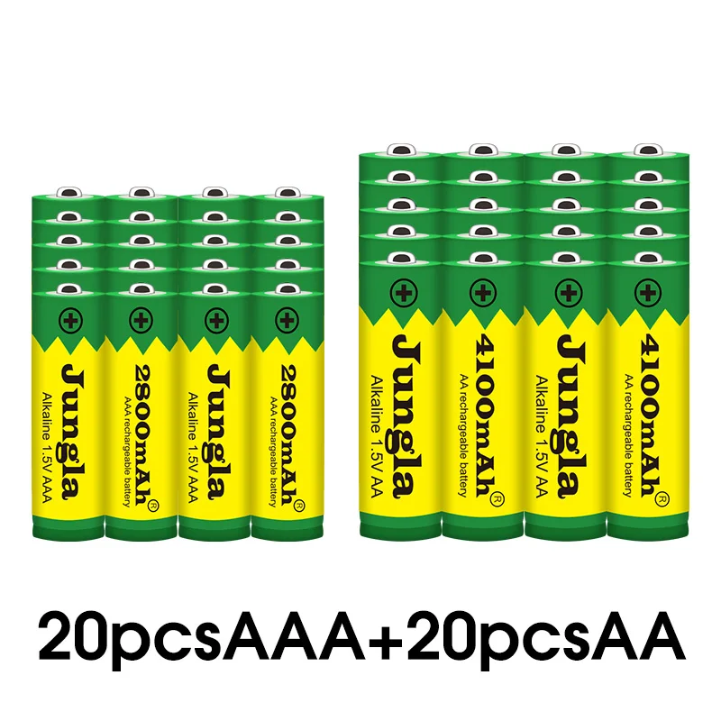 1,5 в AAA 2800 мАч Щелочная аккумуляторная батарея+ 4100 мАч AA щелочная батарея для Светодиодный светильник игрушечные Часы MP3-плеер - Цвет: Цвет: желтый