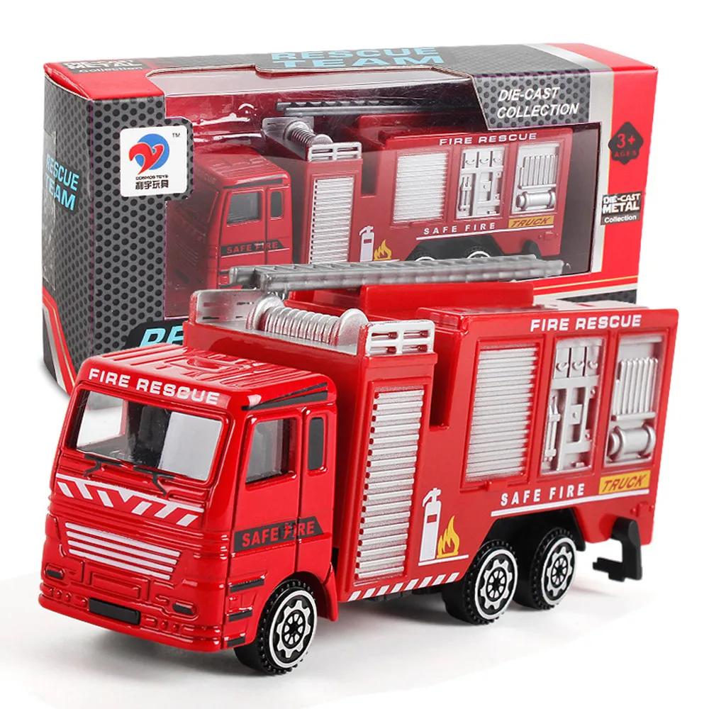 Alloy Engineering Toy Mining Car Truck Children's Birthday Gift Fire Rescue Present Toys For childrenToy Vehicles Fire Truck