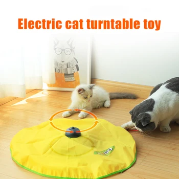 

Newes Pet Cat Toy Electric Rotating Dog Cat Toys Turntable Electric Plastic Pet Cat Amusement Toys Simulation Mouse Tail