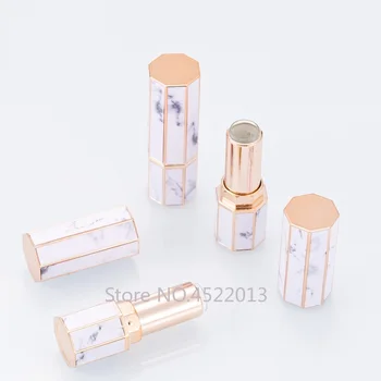 

10/30/50pcs Marble Octagonal Cylinder Empty Refillable Lipstick Tube 12.1mm Lipstick Shell Packaging Cosmetics Container Makeup