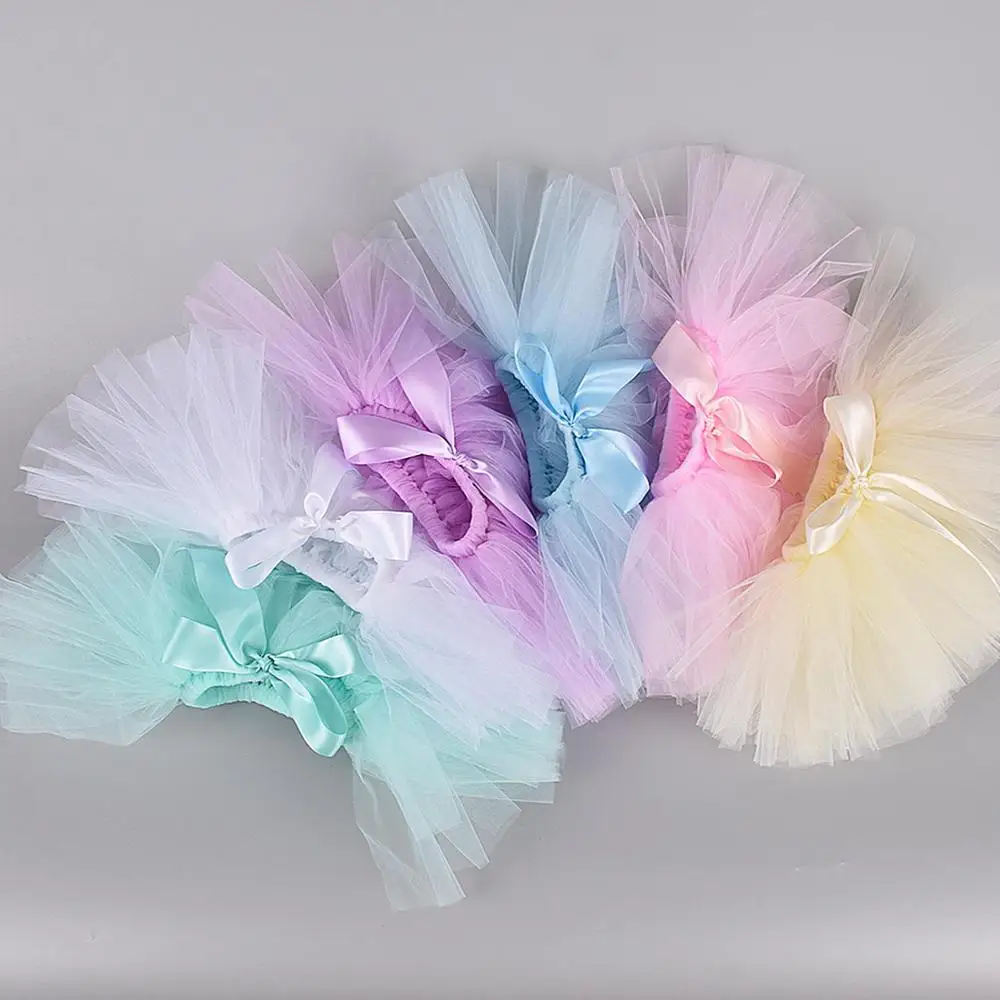Baby Girls Fluffy Tutu Skirt Flower Headband Set Quality Nylon Tulle Newborn Photo Prop Costume For 0-12M |