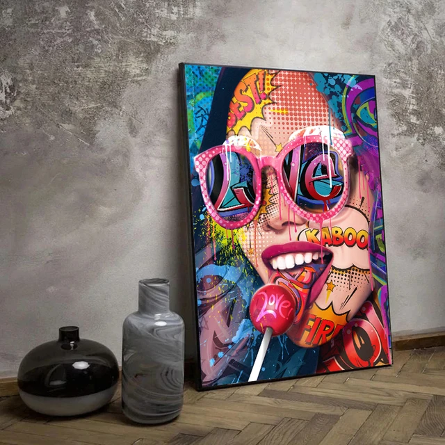 Full square round diamond Painting Art Graffiti Perfume Street Mural Modern  Fashion Women Living Room Home Decor Abstract Room - AliExpress