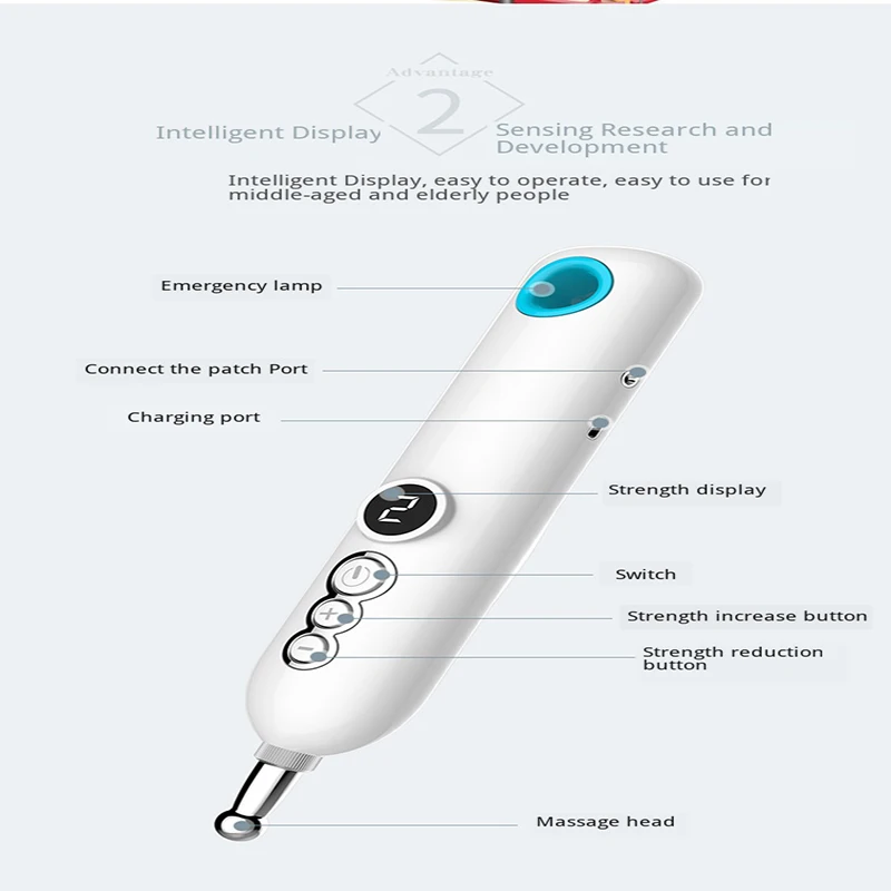 Электронная ручка для акупунктурных меридианов, массажная акупунктурная ручка, точечный массаж, физиотерапия, массажная ручка, инструменты для снятия боли