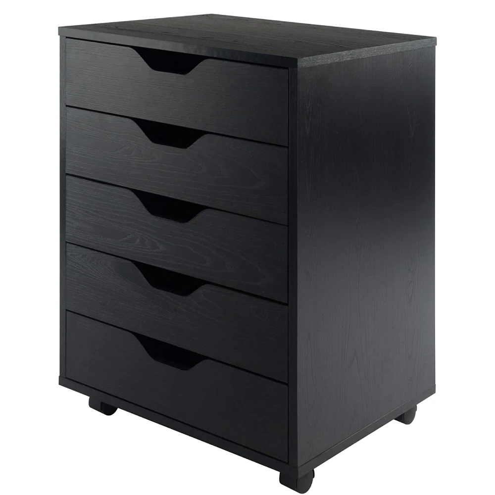 US Warehouse 5 Drawer Wood Filing Cabinet Mobile Storage Cabinet for font b Closet b