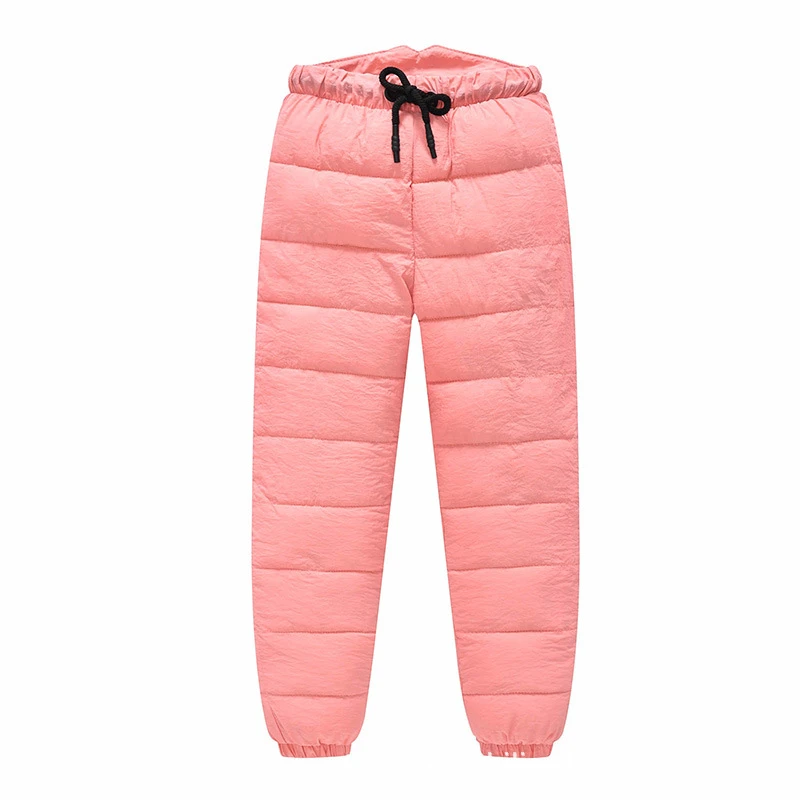 Pink Утепленные зимние штаны для маленьких мальчиков и девочек; регулируемая высокая талия; теплая детская одежда; водонепроницаемые детские лыжные брюки; длинные брюки - Цвет: Pink