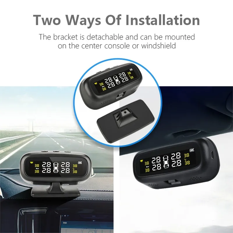 Vtopek TPMS control inalámbrico de la presión del neumático del coche USB o Monitor de alarma de ca