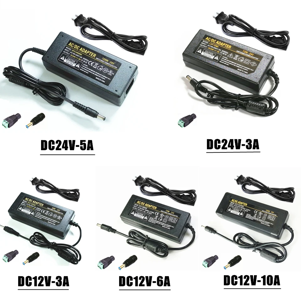 CE блок питания UL зарядное устройство 12V 3A 6A 10A адаптер 24V 5A драйвер 5 мм x 2 мм/2 1