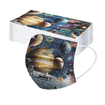 

50PC Disposable Non-woven Face Mask Space Cartoon Print Colored Children Mouth Cover Mouth Mask With Design Masque mascarillas