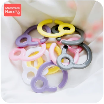 

5pcs Plastic Teething Ring Links For Baby Stroller Toys Pacifier Hook Plastic Teething Diy Clips Baby Teether Children'S Goods