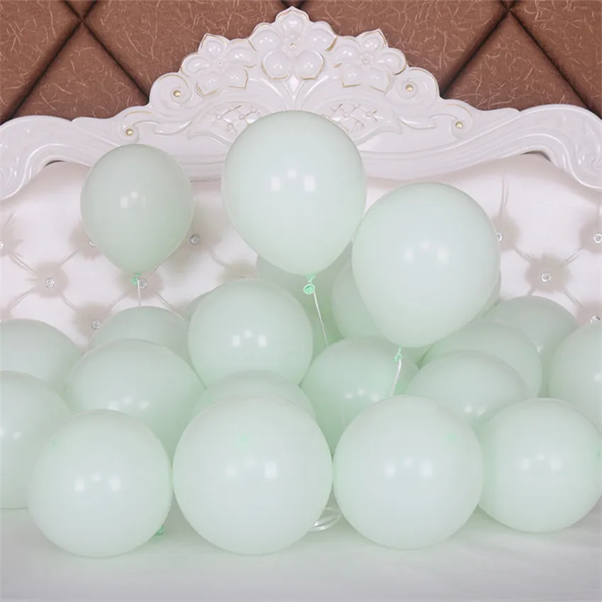 Macaron Green 100 шт утолщаются 10 дюймов Макарон латексные гелиевые шары конфеты цвет шары Свадьба для девичника вечерние события Декор ко дню рождения - Цвет: Macaron Green