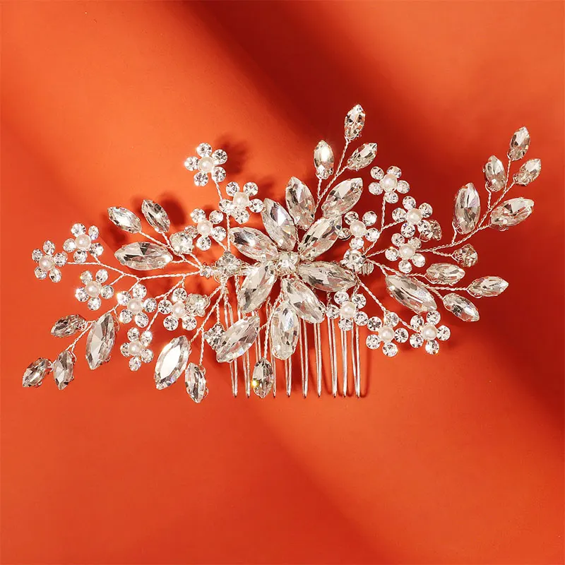 QYY Rhinestone Wedding Hair Combs Bridal Hair Accessories for Women Handmade Jewelry Luxury Bride Headpiece Bridesmaid Gift