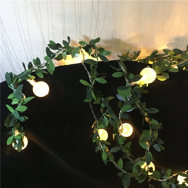 

LED Ivy Leaf Ball String Battery Powered Fairy Light Home Birthday Valentine's Day Event Party Garland Lighting Decor Luminaria