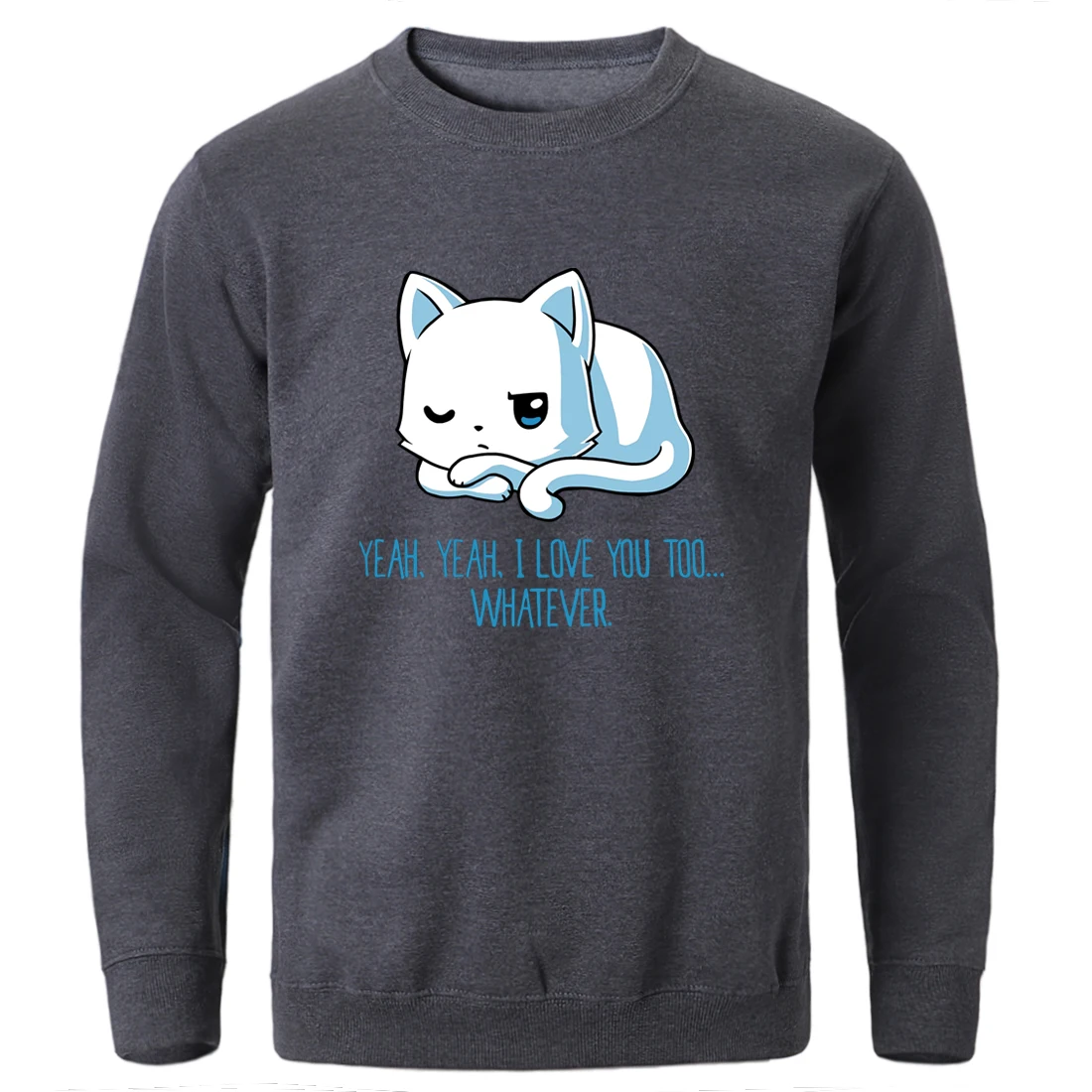 

Cute Cartoon Cat Print Man Hooded Sweatshirts Warm Fleece Winter Hip Hop Streetwear Top Homme Loose Casual Sport Hoodie Pullover