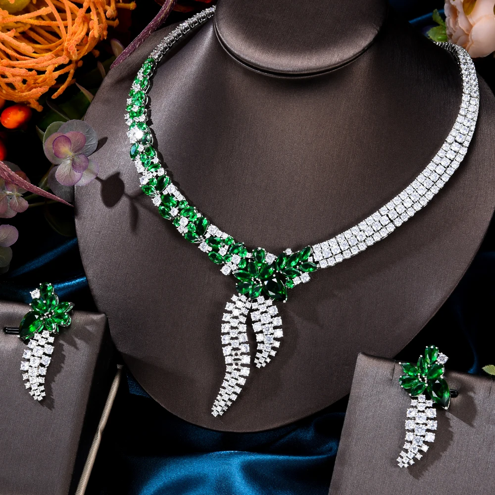 

GODKI Luxury Flowers Necklace Earring Set Jewelry Set For Women Wedding Luxury Full Cubic Zircon Dubai Bridal Jewelry Set 2020