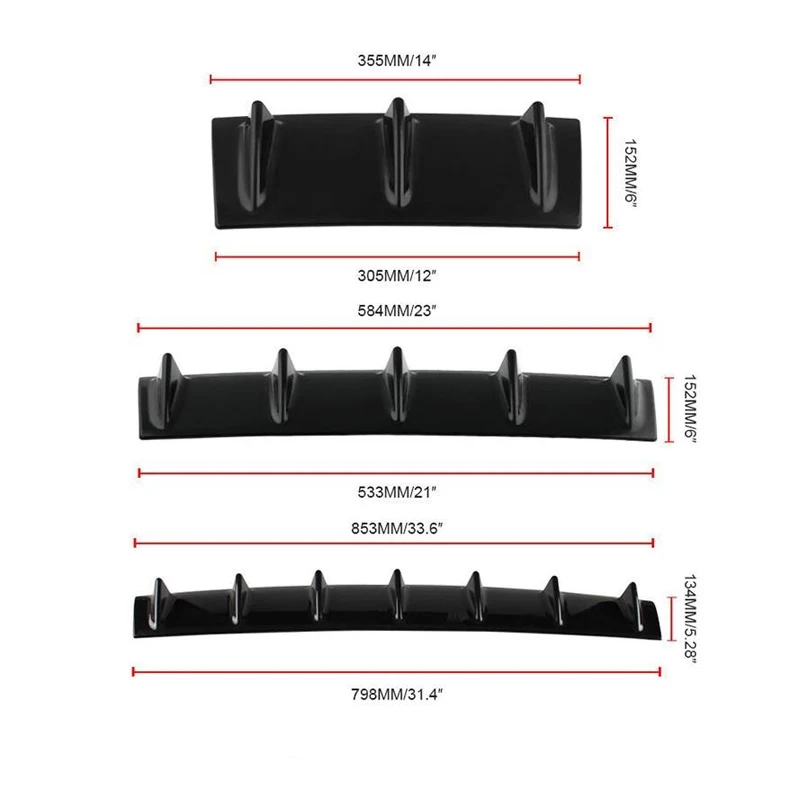 Универсальный автомобильный диффузор, губа на задний бампер 3-7 плавник акульих плавников Стиль автомобиля задний бампер спойлер губ сплиттер автомобиля-Стайлинг углеродного волокна Топ