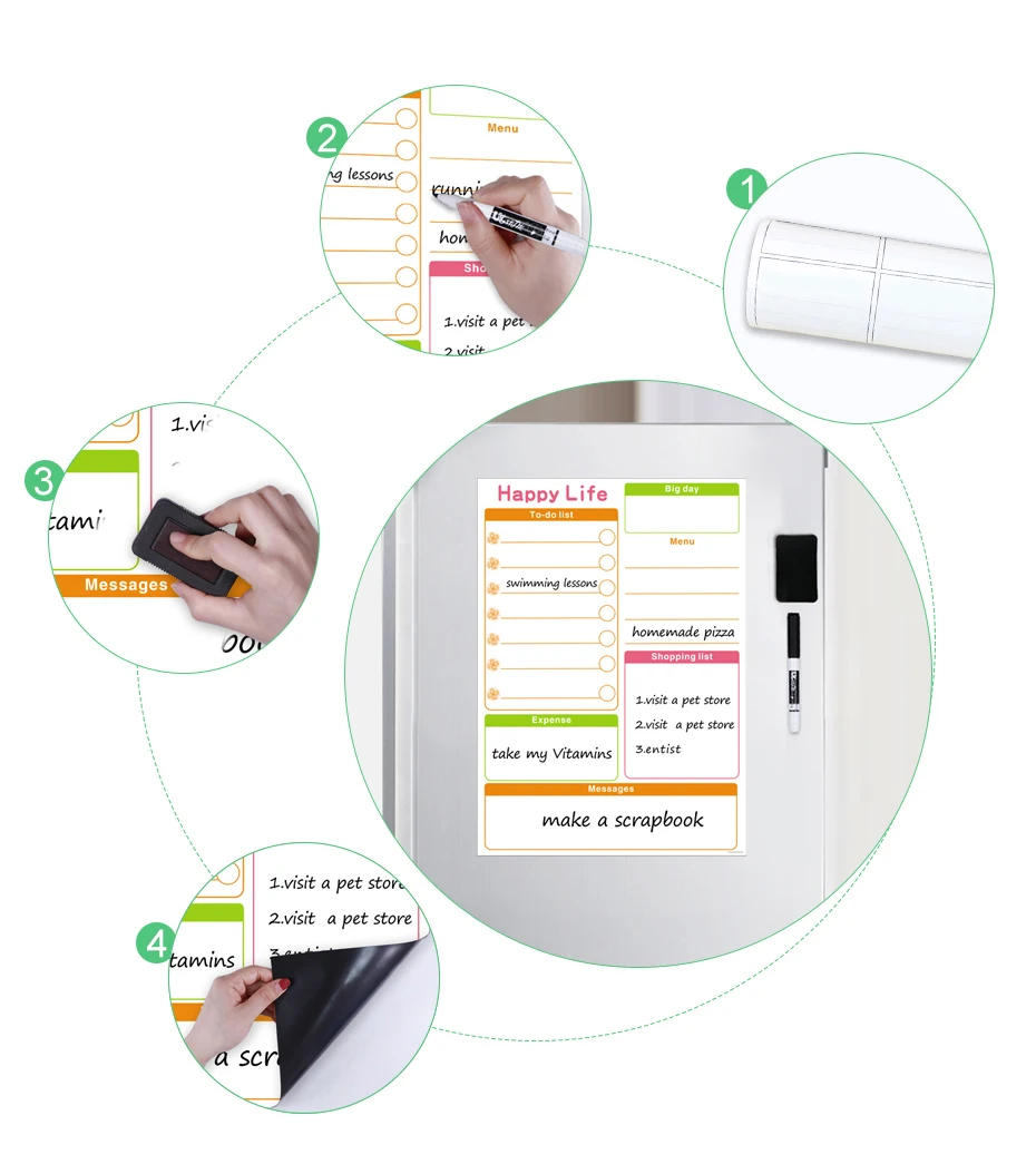 Магнитно-маркерная доска календарь еженедельно ежедневно для планирования расписания магниты на холодильник по магазинам-делать для меню