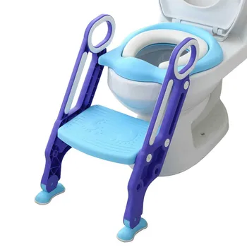 

Baby Potty Training Seat Child Potty Toilet Baby Toilet Seat With Adjustable Ladder Infant Toilet Training Folding Seat 2 Colors