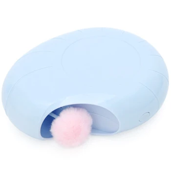 

Electric Cat Toy Smart Funny Cat Stick Teasing Crazy Play Disc Cat Donut Automatic Toy for Cat-Blue