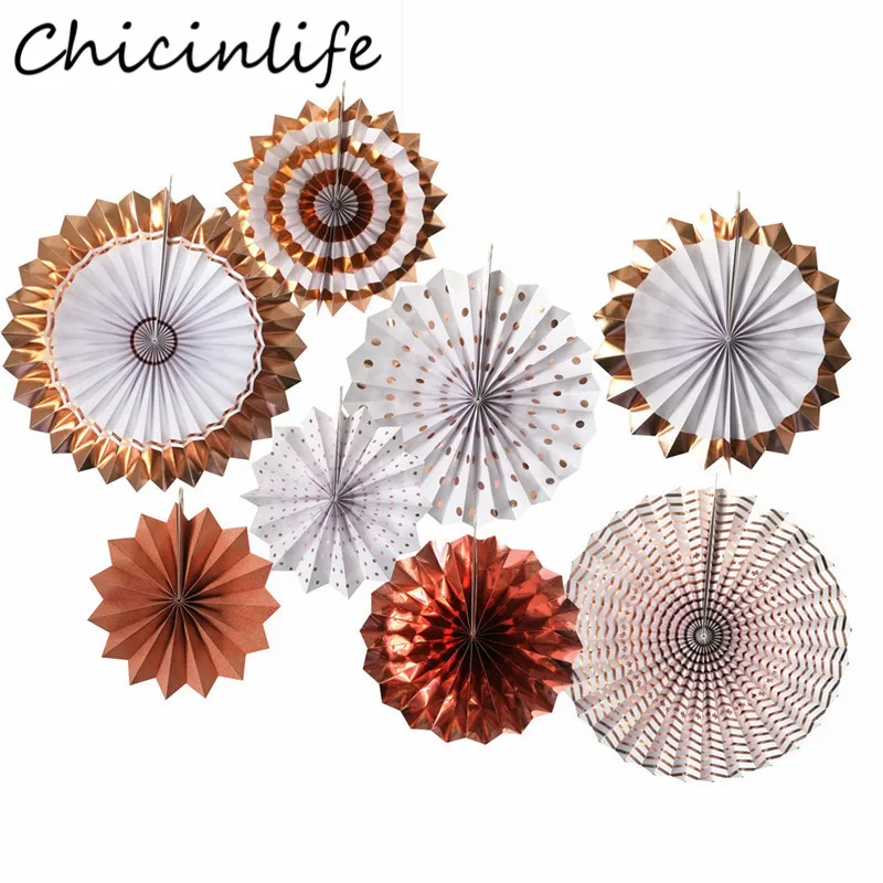 

Chicinlife 8Pcs Paper Fans Birthday Party Backdrop Decoration Wedding DIY Crafts Tissue Paper Hanging Home Wall Festival Supplie